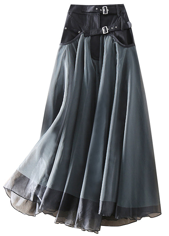  French Grey fashion Patchwork Tulle Skirts Spring - Skirts - DYAVOR® 