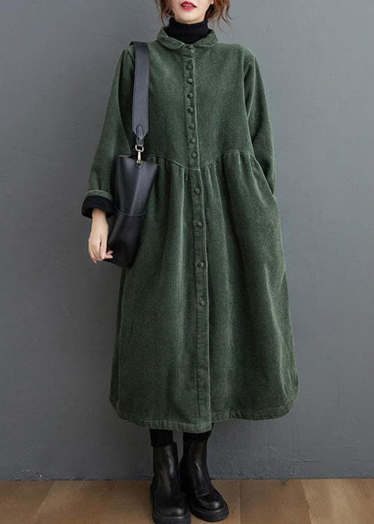  French blackish green corduroy coats Inspiration thick Cinched women coats ( Limited Stock) -  - DYAVOR® 