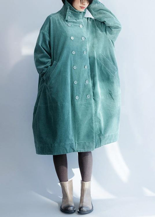  French green fine clothes For Women Inspiration double breast stand collar coats -  - DYAVOR® 