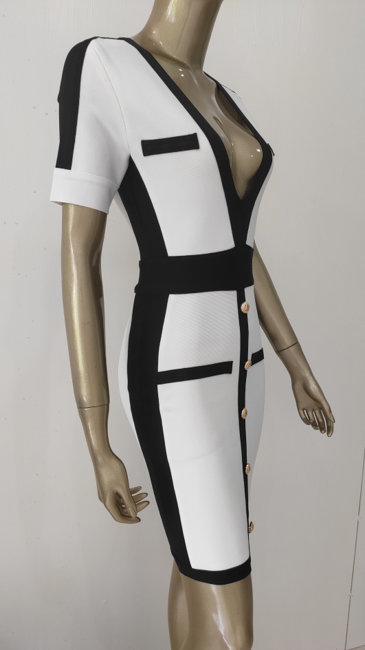  Short Sleeve Bandage Dress - Dresses - DYAVOR® 