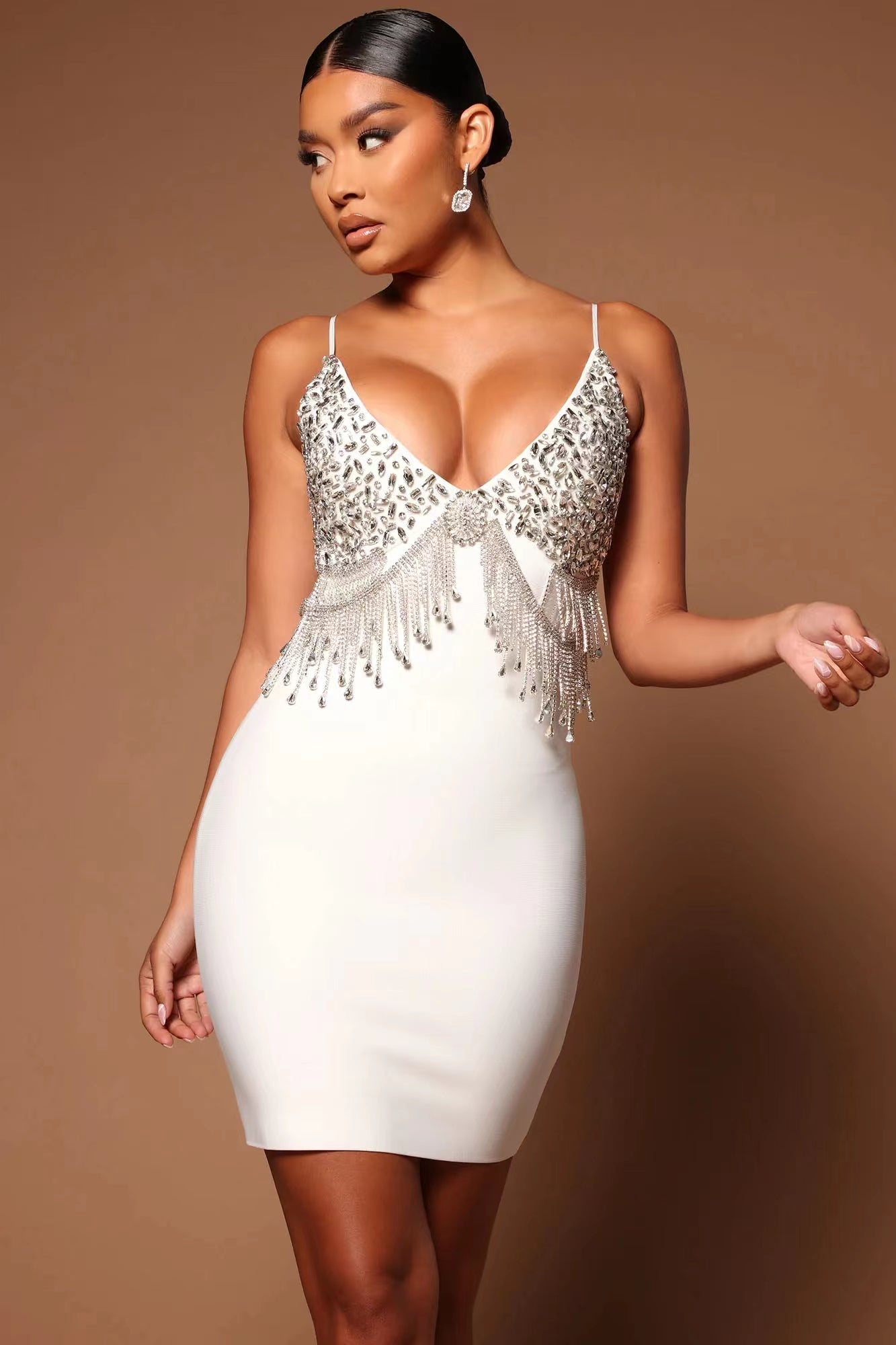  Mini Bodycon Rhinestone Dress - Dresses - DYAVOR® 