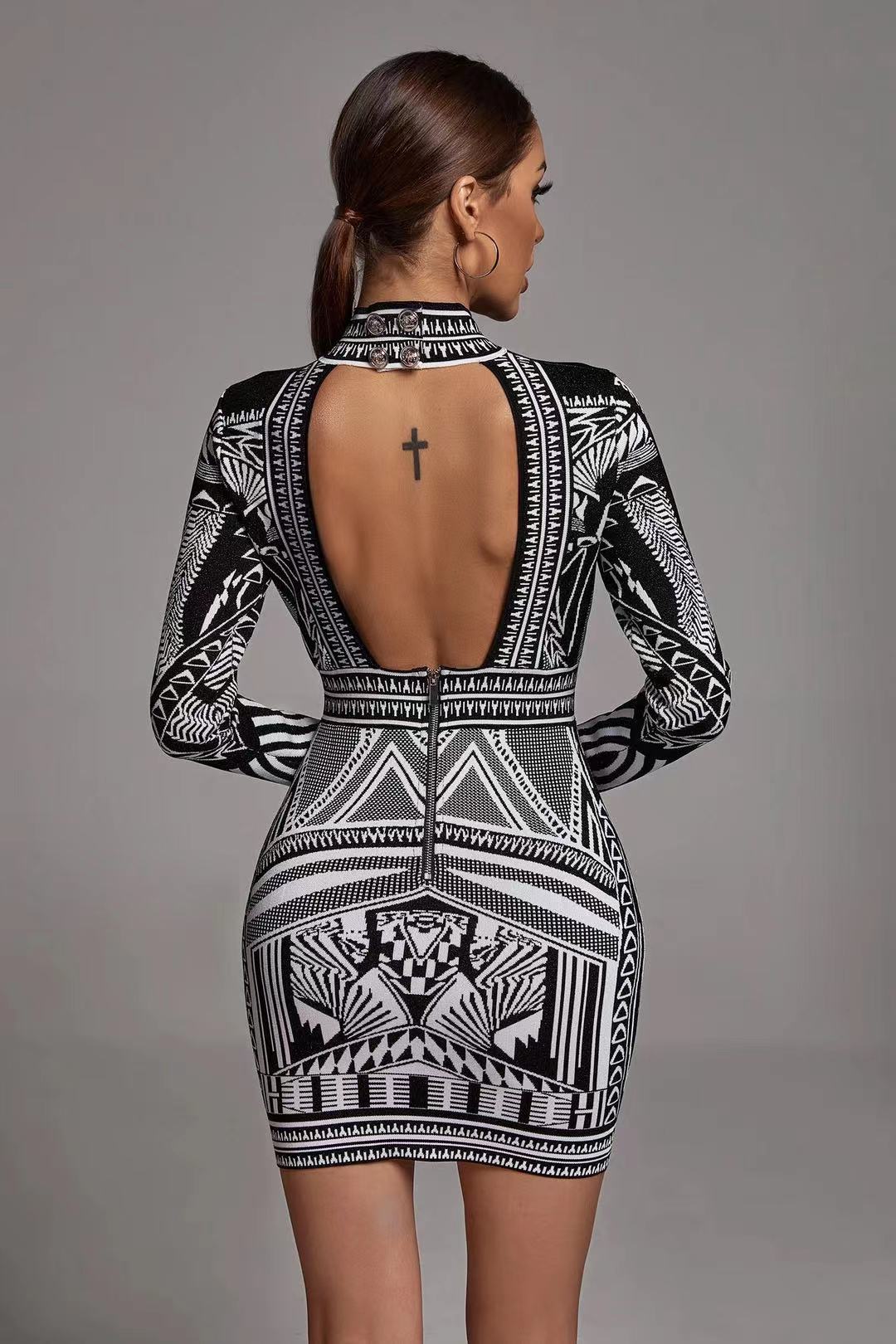 Backless Mini Cocktail Dress