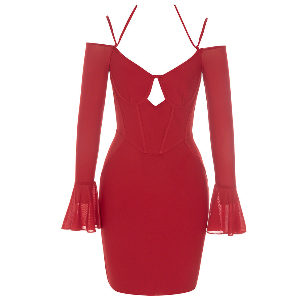 Spaghetti Strap Mini Bandage Dress