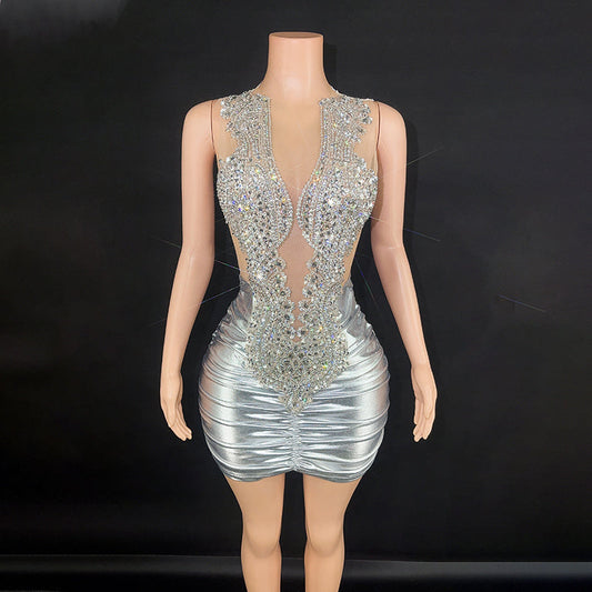  Crystal Rhinestone Handmade Party Gown - Ball Gowns - DYAVOR® 