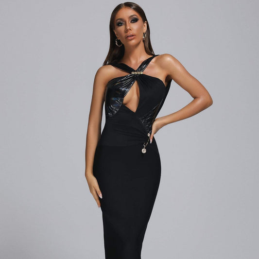 Black Backless Maxi Dress