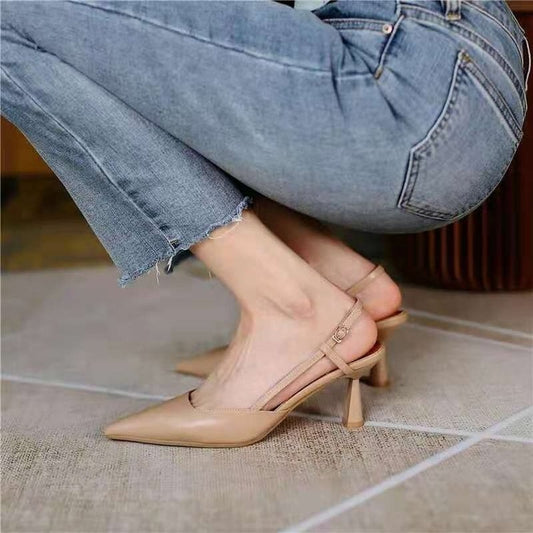  Thin Heels Sandals for Woman Basic Model Genuine Leather Casual -  - DYAVOR® 