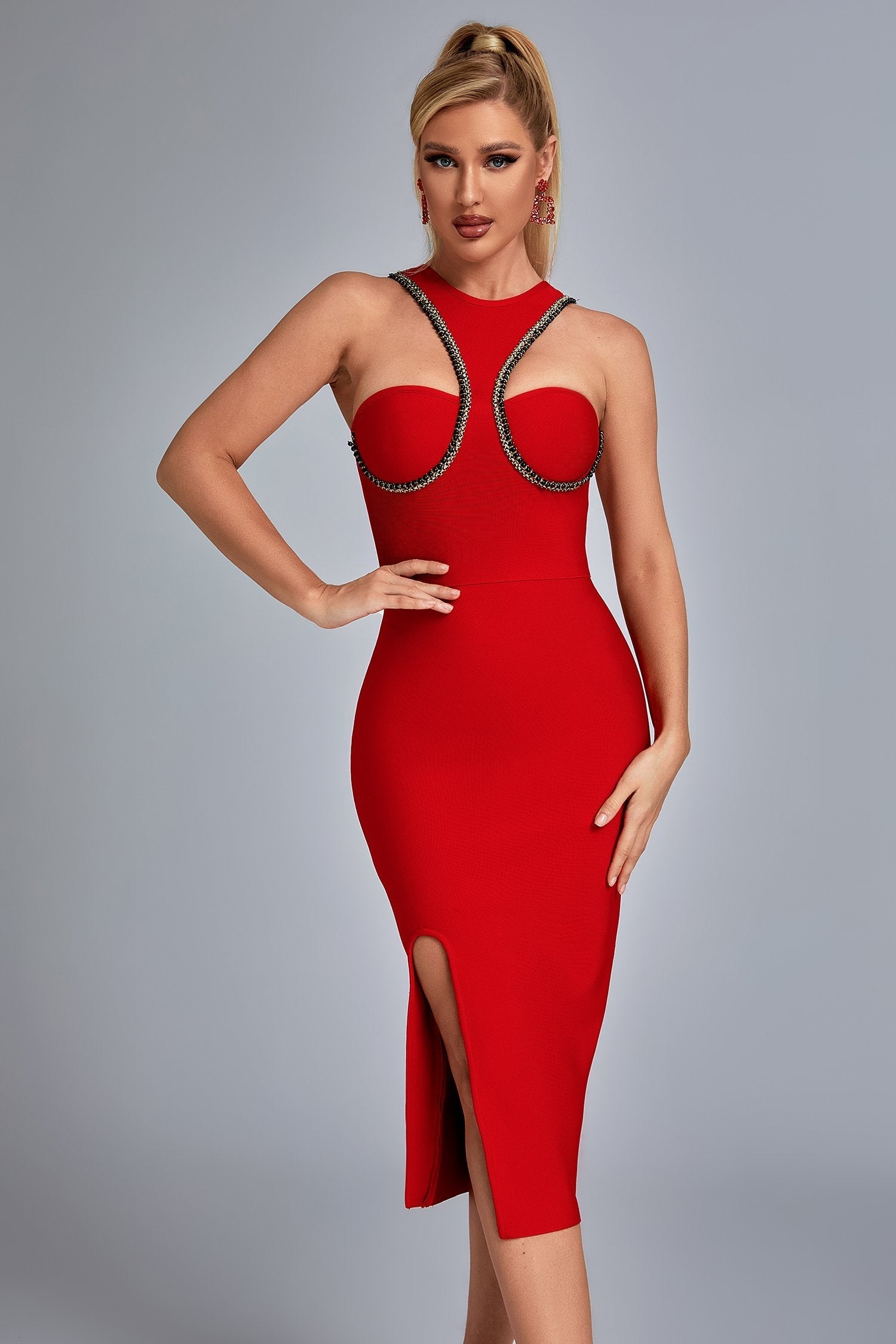  Sleeveless Red Dress - Dresses - DYAVOR® 