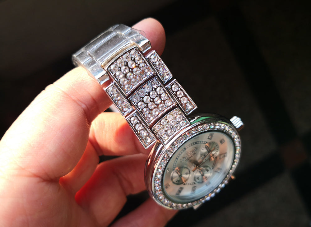 Women's Fashion Rhinestone Stainless Steel Quartz Wristwatches