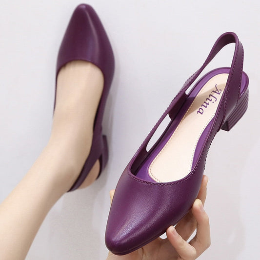  Women Sandals Pointed Toe Chunky Med High Heels -  - DYAVOR® 