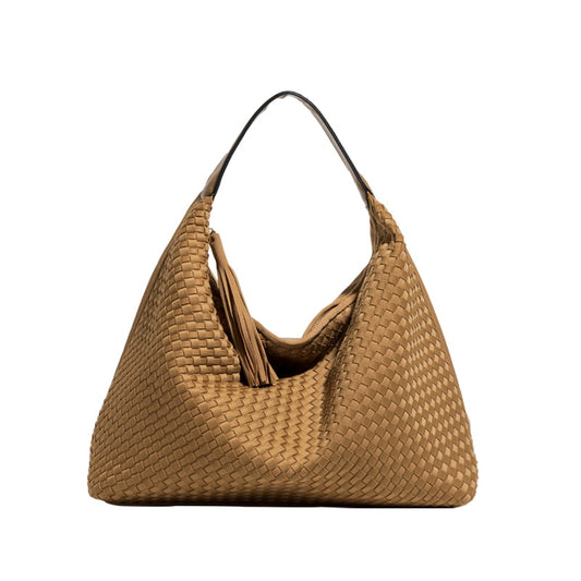  Handmade Woven Top Handle Hobo Handbag With Tassel - Handbags - DYAVOR® 
