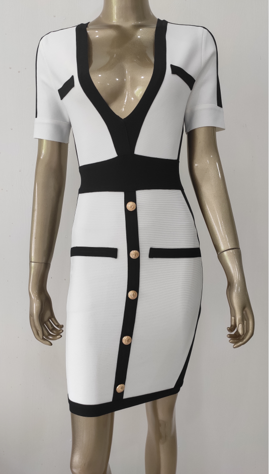  Short Sleeve Bandage Dress - Dresses - DYAVOR® 