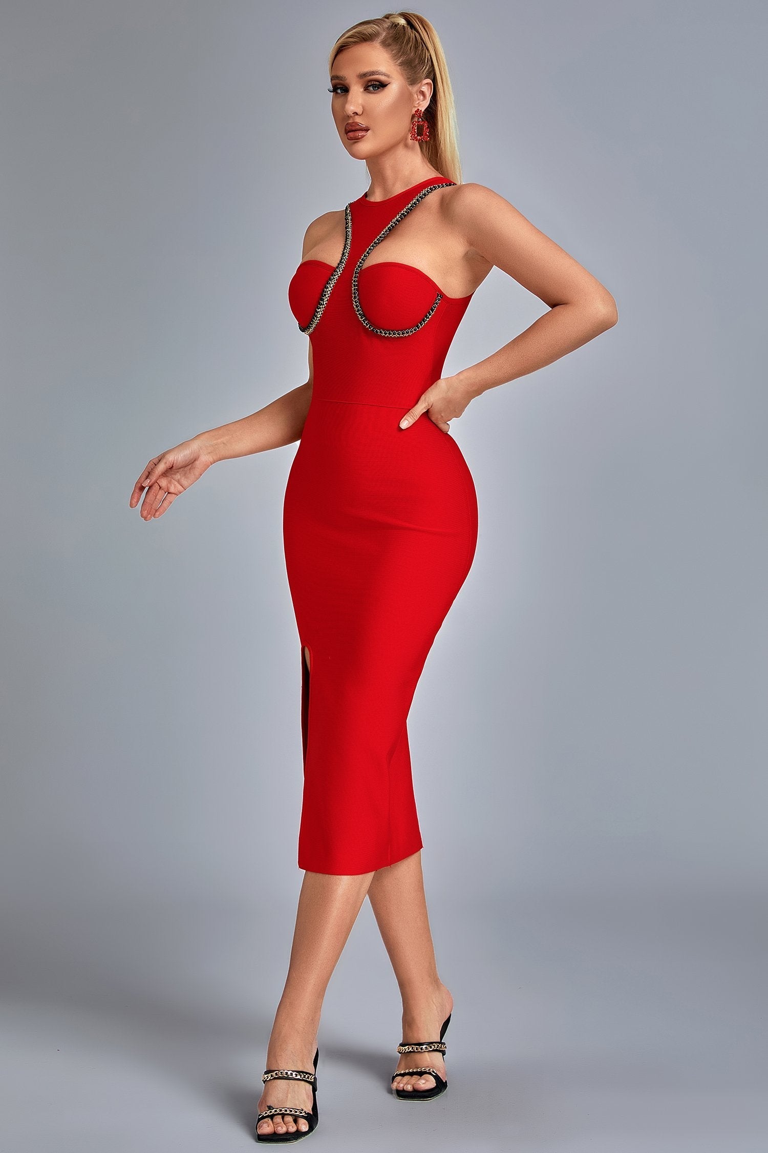  Sleeveless Red Dress - Dresses - DYAVOR® 