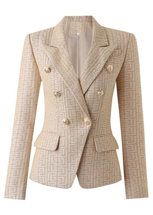  Beige Texture Blazer -  - DYAVOR® 