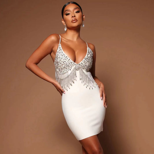 Mini Bodycon Rhinestone Dress