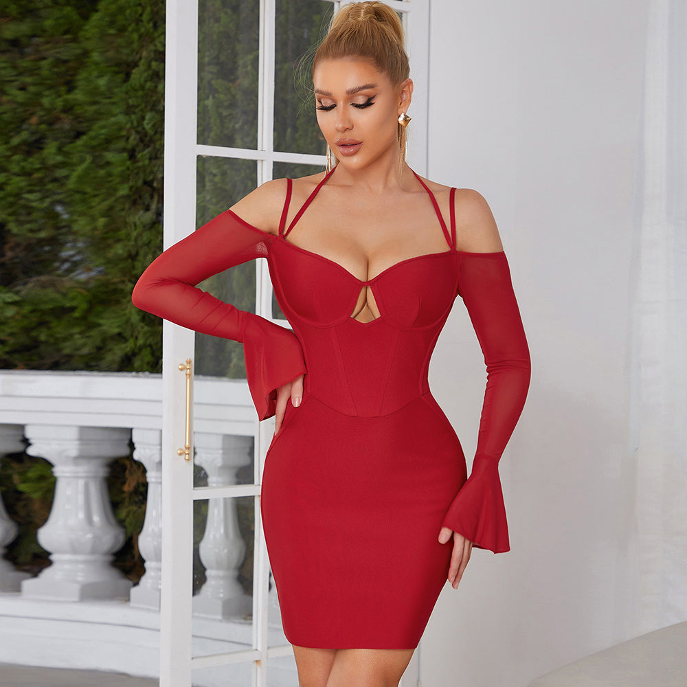 Spaghetti Strap Mini Bandage Dress