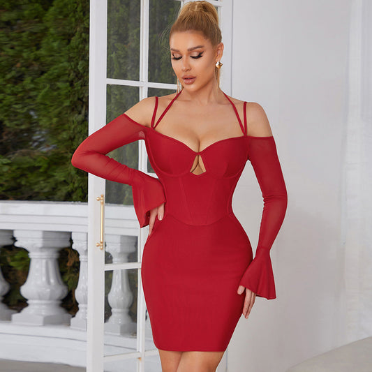 Spaghetti Strap Mini Bandage Dress