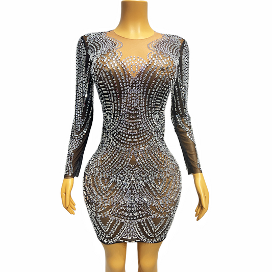 Rhinestone Mini Handmade Formal Dress