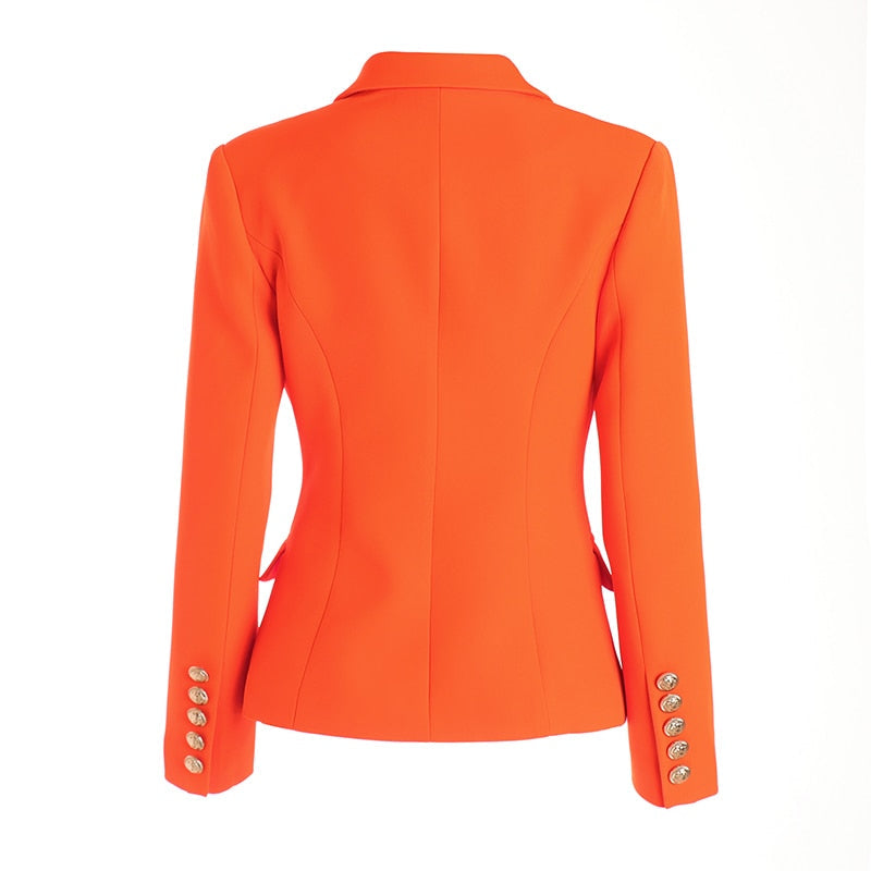  Double-breasted Orange Blazer -  - DYAVOR® 