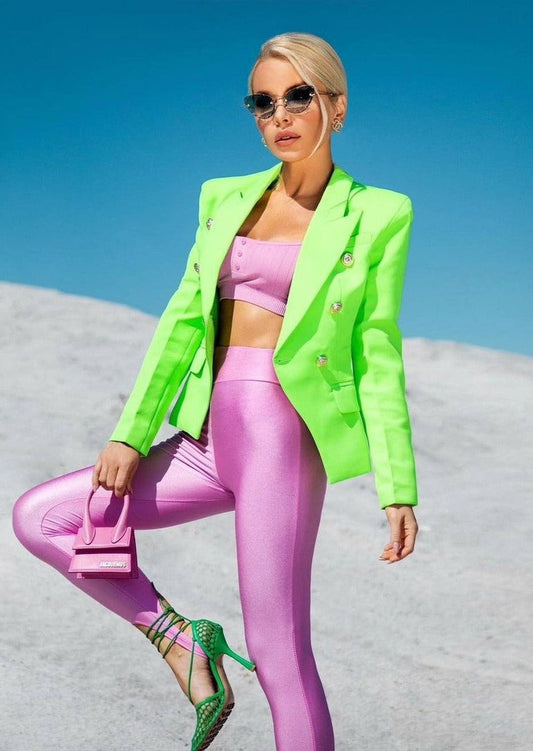 Double-breasted Lime Blazer -  - DYAVOR® 