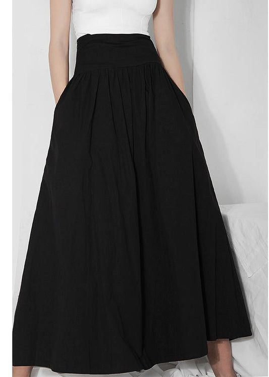  Italian Black High Waist Cinched  Skirts Summer - Skirts - DYAVOR® 