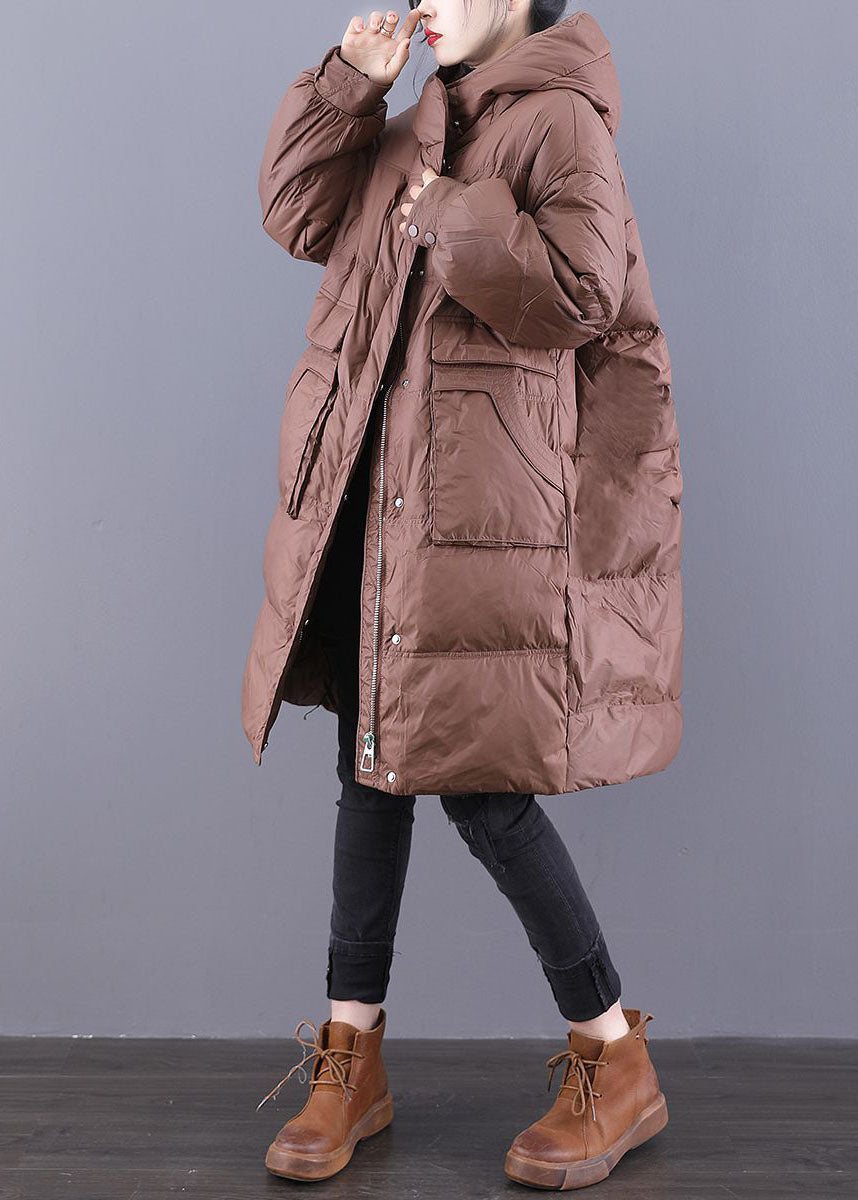  Italian Chocolate Original Design Hooded Oversized Duck Down Puffers Jackets Winter - Down Jackets - DYAVOR® 