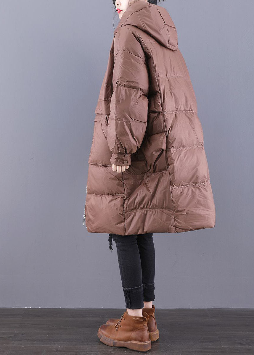  Italian Chocolate Original Design Hooded Oversized Duck Down Puffers Jackets Winter - Down Jackets - DYAVOR® 