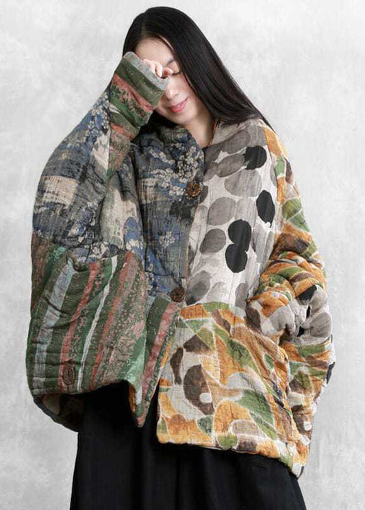  Italian Colorblock Oversized Patchwork Print Fine Cotton Filled Parkas Winter - Down Jackets - DYAVOR® 