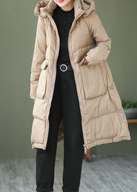  Khaki Casual Duck Down Down Jacket Hooded Winter - Down Jackets - DYAVOR® 