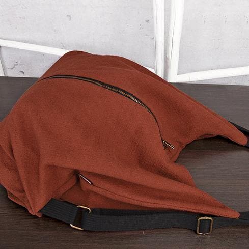 Literary Various Back Style Red Shoulder Bag Simple Backpack