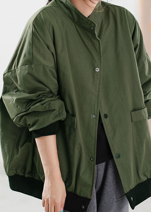  Loose Green Button Warm Fleece Coats Winter - Down Jackets - DYAVOR® 
