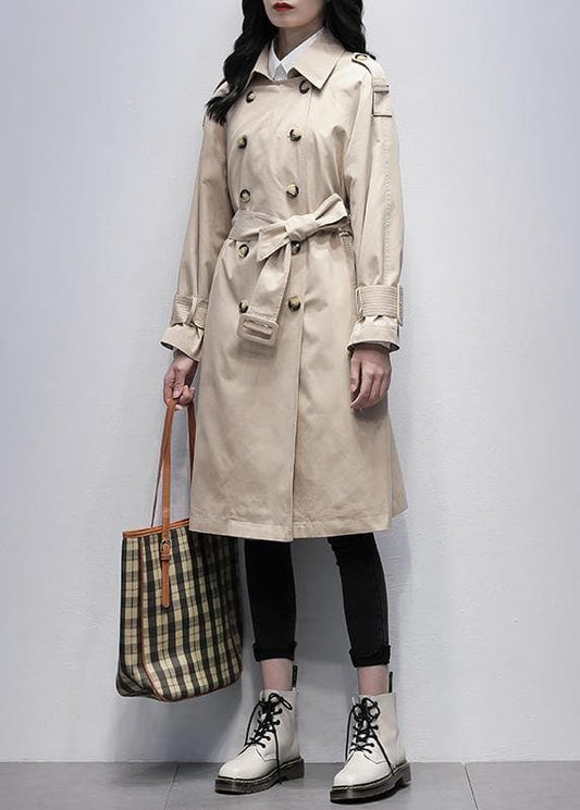  Loose khaki Plus Size trench coat Work Notched tie waist women coats -  - DYAVOR® 