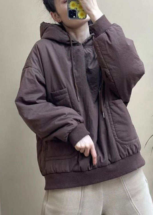  Luxury Blue Pockets drawstring Winter Cotton hooded sweatshirt - Down Jackets - DYAVOR® 