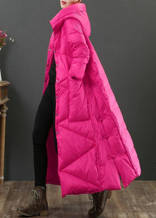  Luxury Loose fitting womens parka Jackets rose hooded Button Down warm winter coat -  - DYAVOR® 