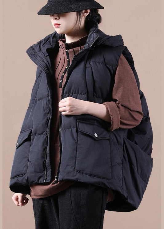  Luxury black down jacket woman oversize parka stand collar pockets Casual Vest -  - DYAVOR® 