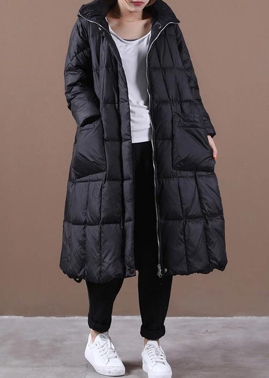  Luxury black warm winter coat plus size womens parka hooded zippered  coats -  - DYAVOR® 