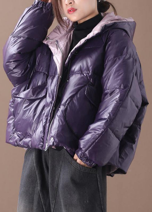  Luxury purple women parkas Coats winter hooded thick outwear -  - DYAVOR® 