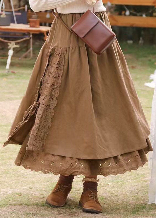  Modern Khaki Lace Patchwork Cute Skirts Spring - Skirts - DYAVOR® 