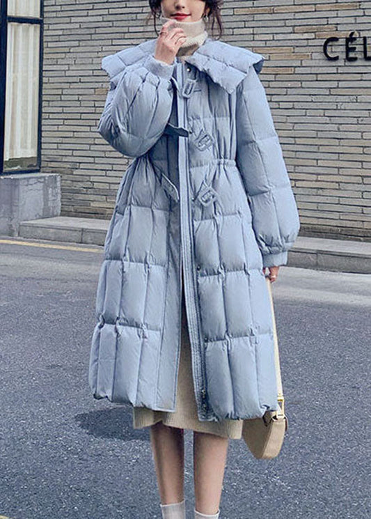 Natural Light Blue Peter Pan Collar Thick Duck Down Canada Goose Cinch Coats Winter - Down Jackets - DYAVOR® 