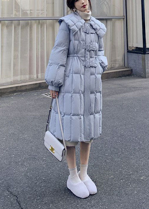  Natural Light Blue Peter Pan Collar Thick Duck Down Canada Goose Cinch Coats Winter - Down Jackets - DYAVOR® 