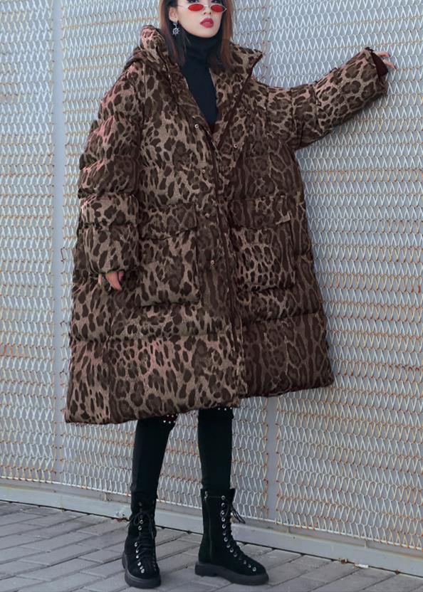  New Loose fitting snow jackets thick coats Leopard hooded Parkas -  - DYAVOR® 