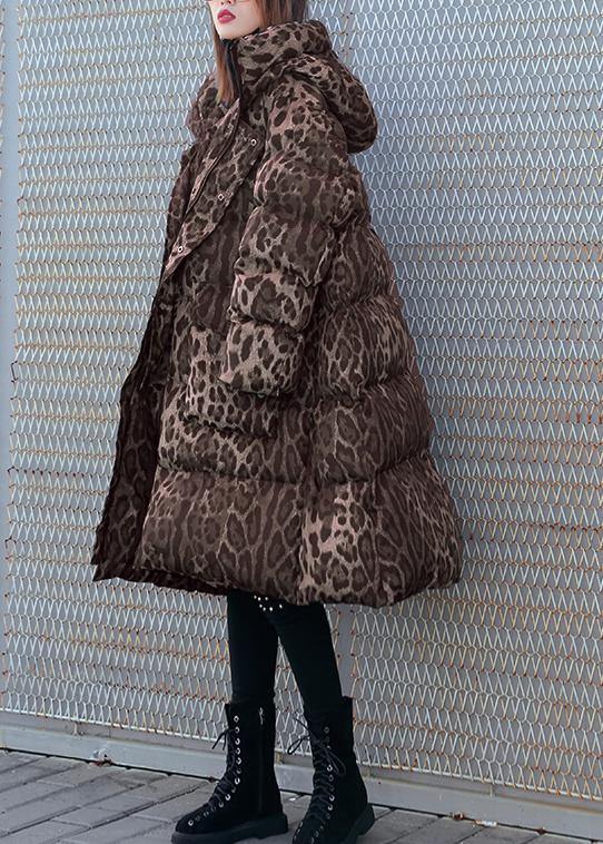  New Loose fitting snow jackets thick coats Leopard hooded Parkas -  - DYAVOR® 