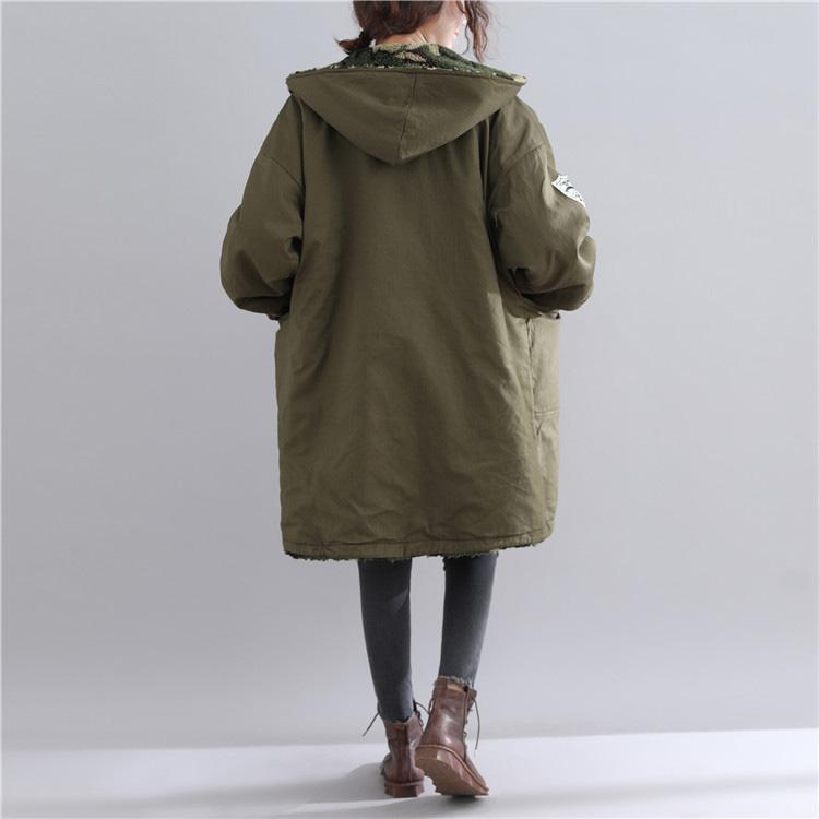  New army green parkas casual hooded jacket Fine pockets outwear -  - DYAVOR® 