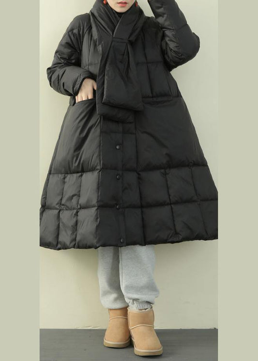  New black down jacket woman oversize snow thick pockets Luxury overcoat - Down Jackets - DYAVOR® 