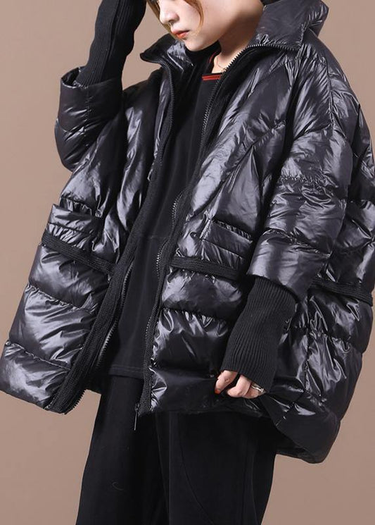  New black duck down coat plus size clothing down jacket stand collar patchwork women overcoat -  - DYAVOR® 