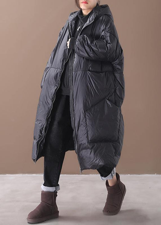  New black warm winter coat plus size down jacket hooded pockets women coats -  - DYAVOR® 