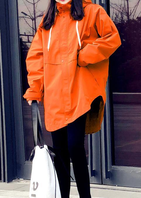  New orange duck down coat plus size womens parka hooded zippered Elegant coats -  - DYAVOR® 