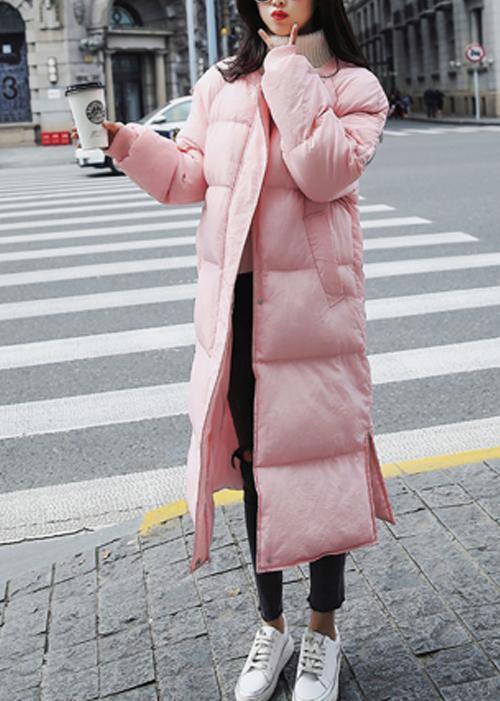  New pink warm winter coat trendy plus size down jacket o neck pockets Casual winter outwear -  - DYAVOR® 