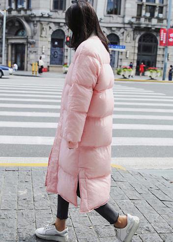  New pink warm winter coat trendy plus size down jacket o neck pockets Casual winter outwear -  - DYAVOR® 