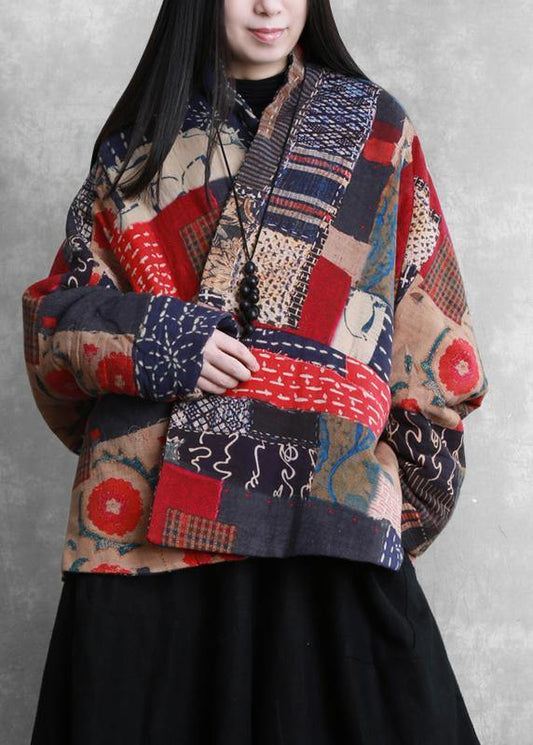  New plus size warm winter coat floral v neck pockets Parkas for women -  - DYAVOR® 