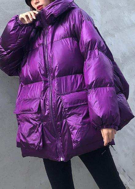  New purple Parkas for women plus size winter hooded pockets outwear -  - DYAVOR® 